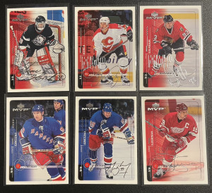 1998-98 Upper Deck MVP Silver Script Lot (31) with Gretzky Hasek Yzerman Gilmour Iginla front